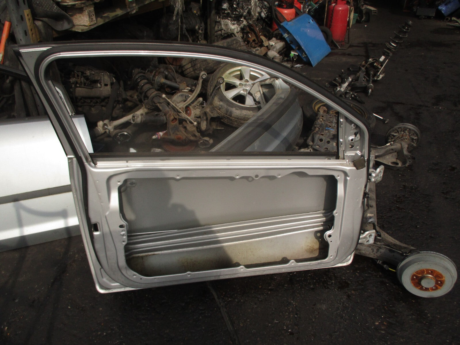 2007 FORD FIESTA MK6 3 DOOR NSF PASSENGER FRONT LEFT DOOR BARE SILVER