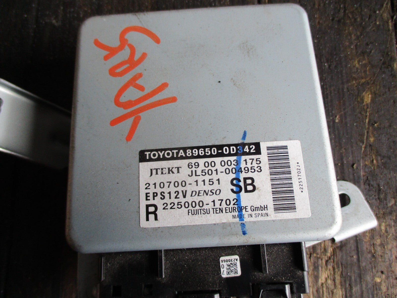TOYOTA YARIS HYBRID 2015 POWER STEERING ECU MODULE 89650-0D342