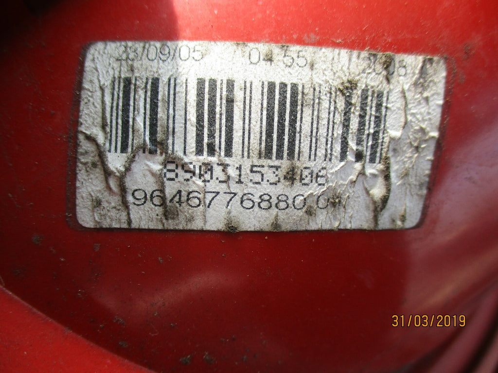 PEUGEOT 1007 2005 NSR PASSENGER SIDE REAR LIGHT TAIL LIGHT 9646776880