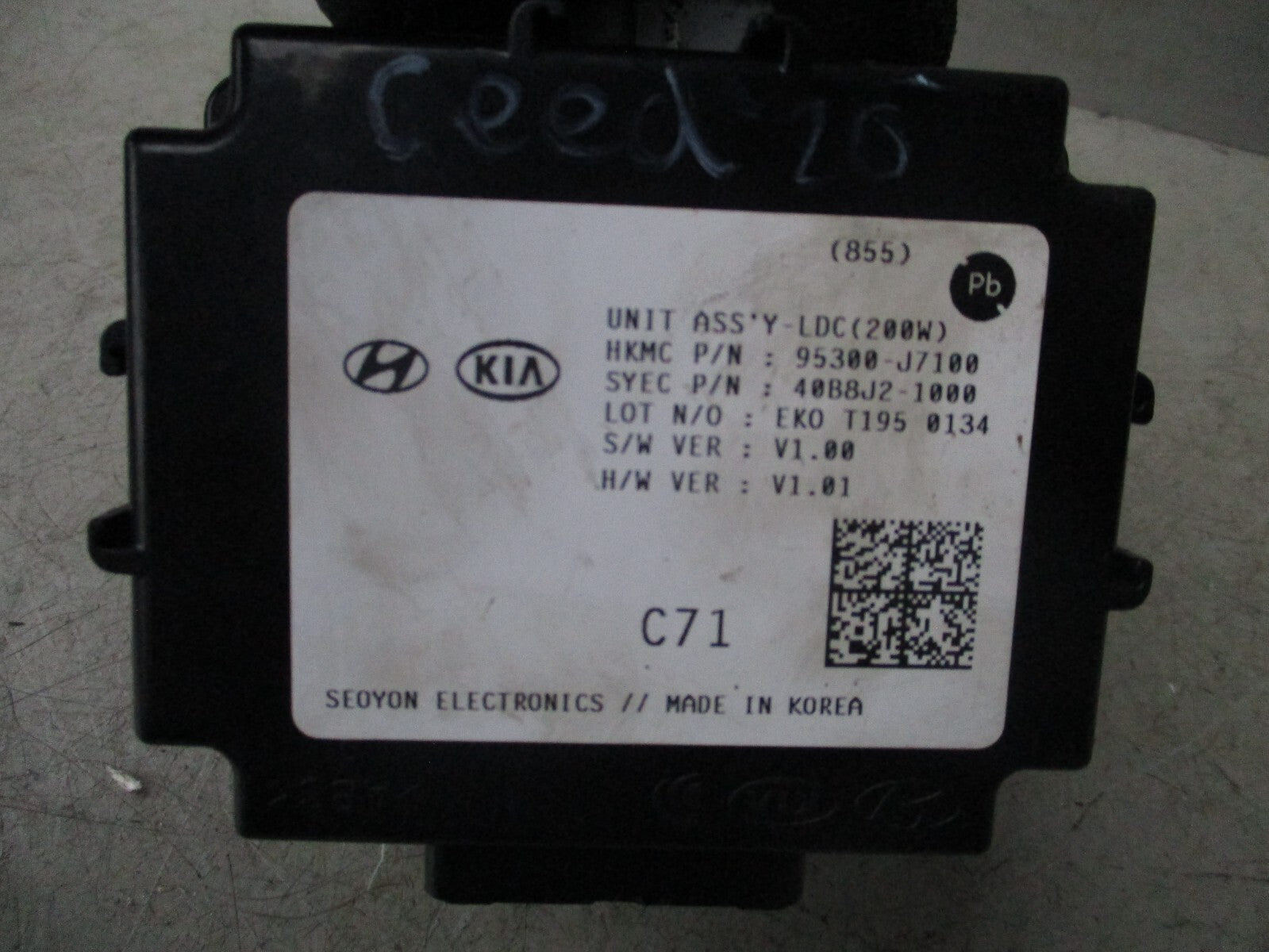 KIA CEED MK3 2019 LDC CONTROL MODULE UNIT 95300J7100