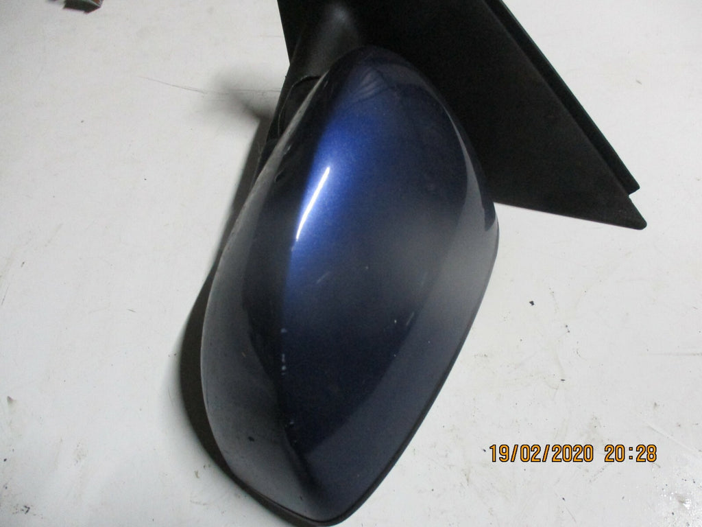 FIAT STILO 2004 NS PASSENGER SIDE ELECTRIC ADJUST DOOR WING MIRROR IN BLUE