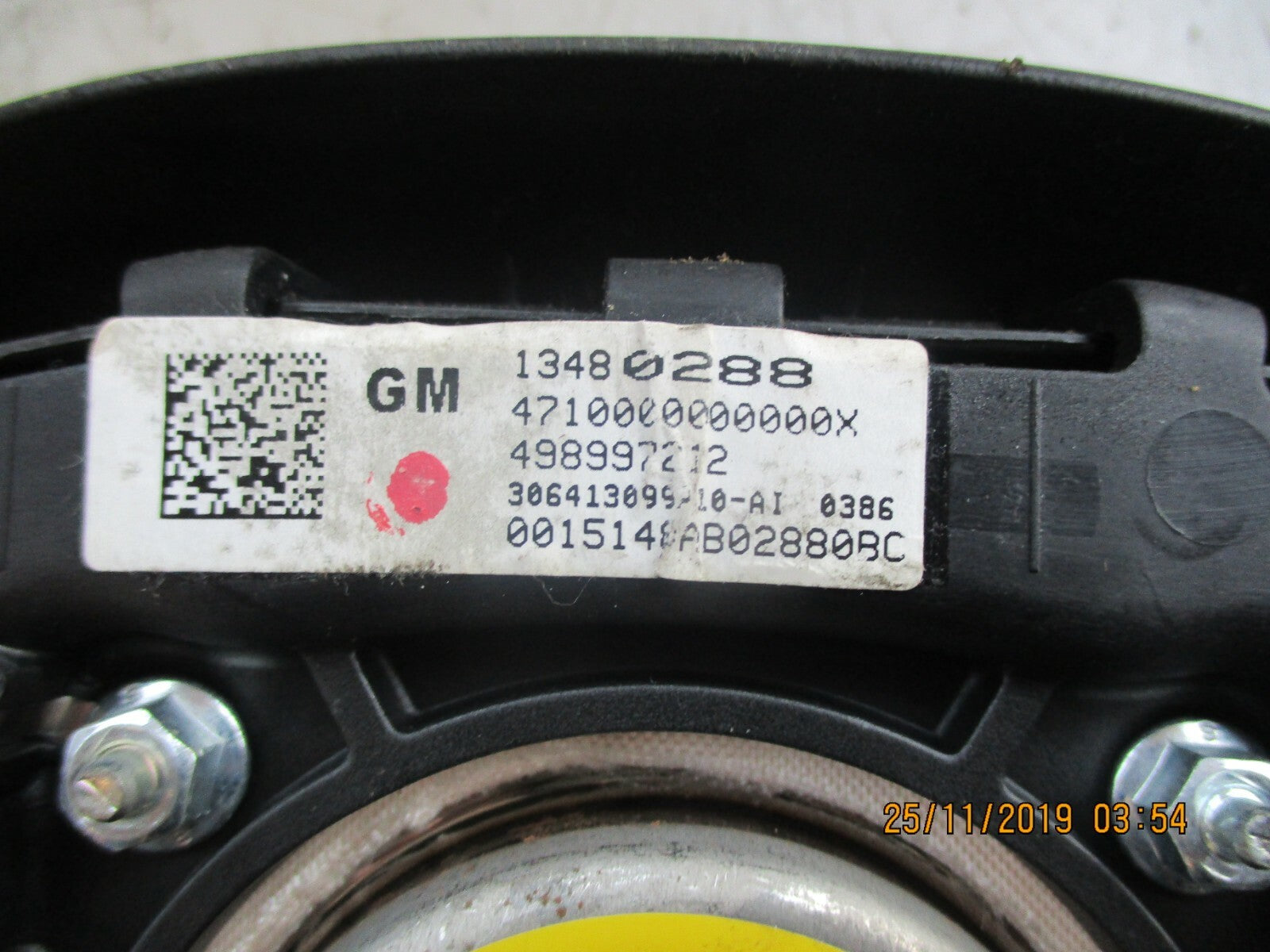 VAUXHALL ASTRA J MK6 2013 STEERING WHEEL AIRBAG SAFETY BAG UNIT 13480288