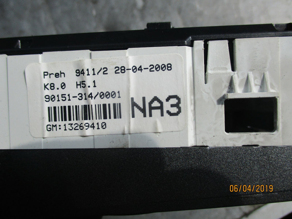VAUXHALL ASTRA H HEATER AC AIR CON CLIMATE CONTROL PANEL 13269410