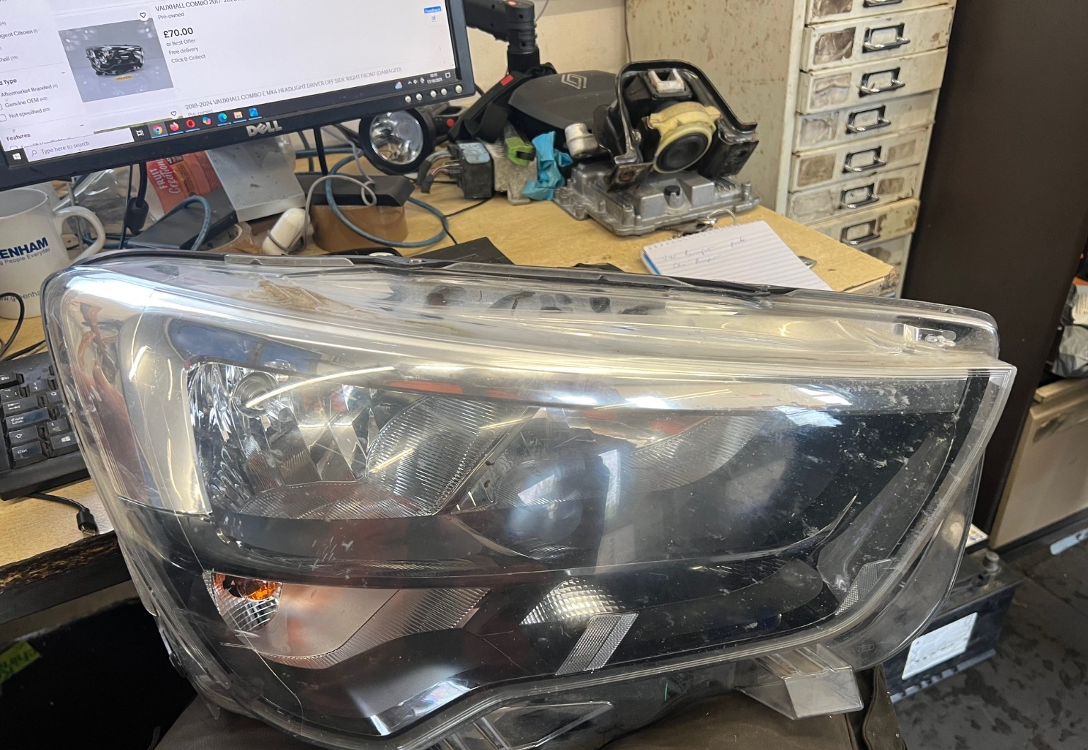 2019 VAUXHALL COMBO E K9 OSF DRIVER SIDE FRONT HEADLIGHT HEADLAMP DAMAGED