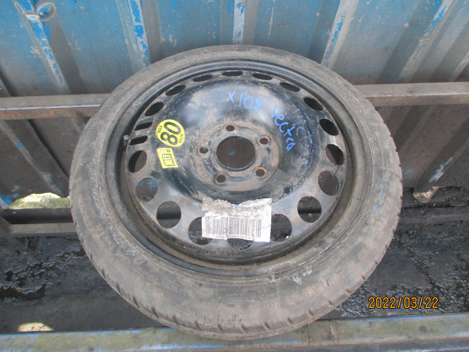 VAUXHALL VECTRA 5 STUD SPACE SAVER SPARE WHEEL 115/70 R16 155 70 16 INCH       R