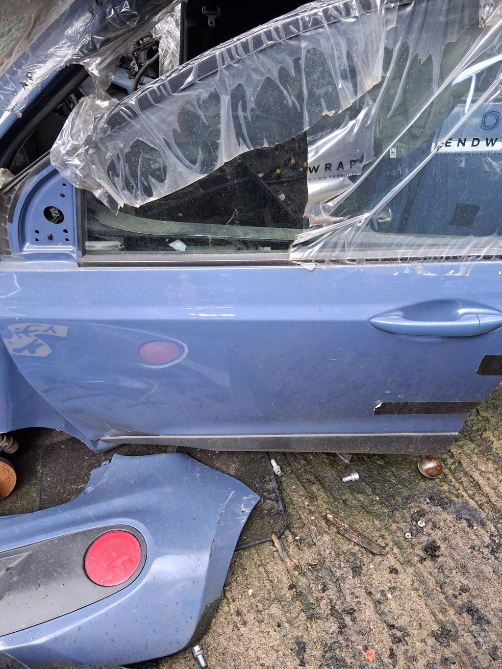 2017 HYUNDAI i10 MK2 NSF PASSENGER SIDE FRONT LEFT BARE DOOR BLUE X3U