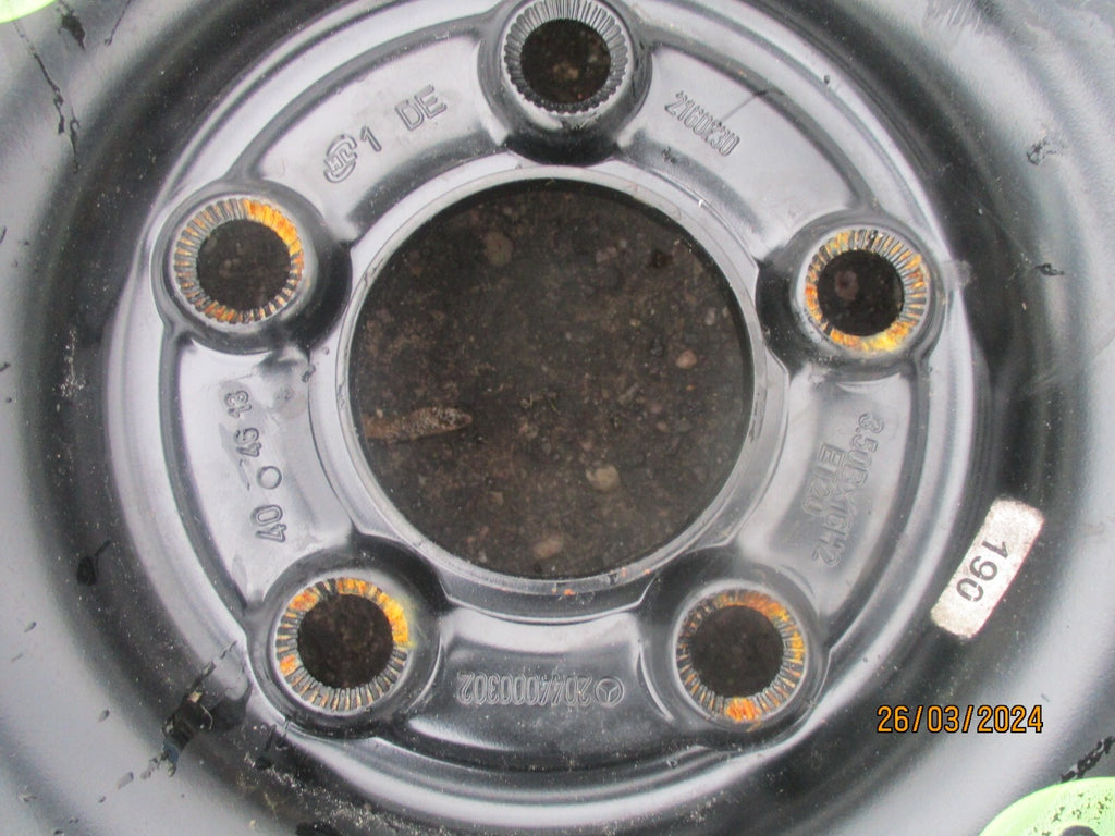 MERCEDES BENZ C CLASS 2014 W204 SPACESAVER WITH JACK SET FOAM T125/90R16