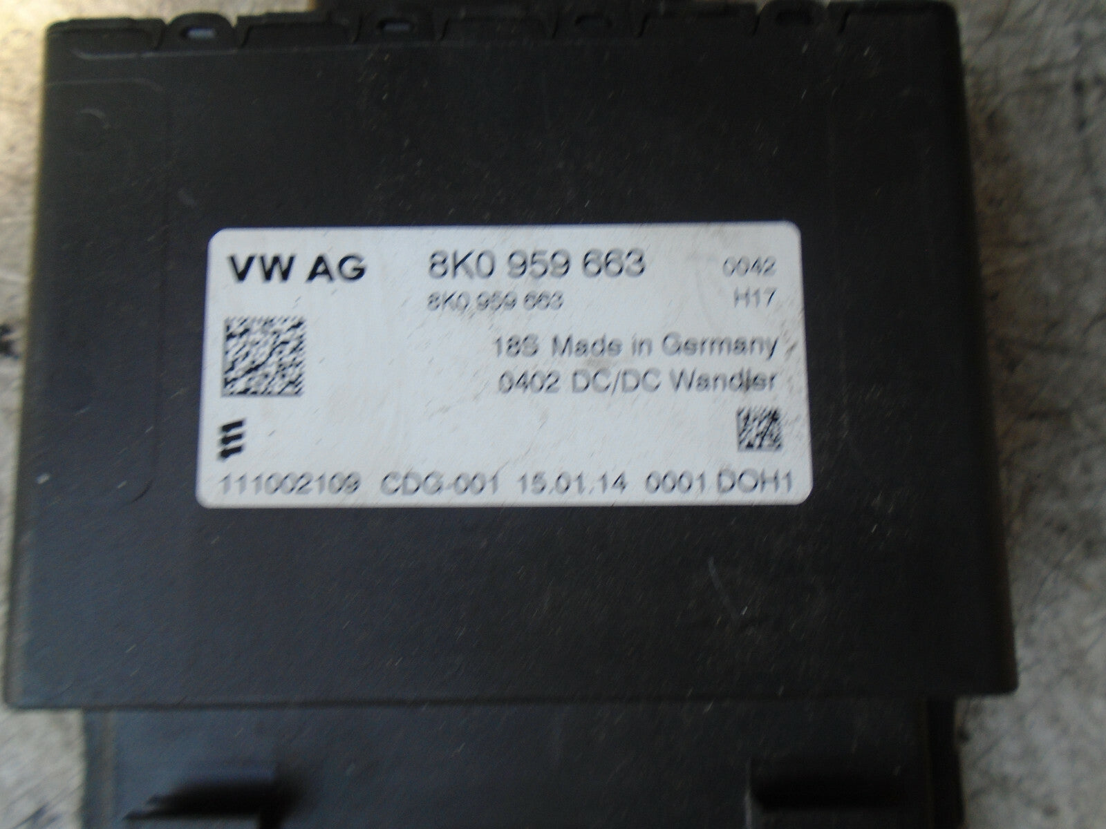 AUDI A1 8X 2015 VOLTAGE CONVERTER STABILISER CONTROL MODULE ECU 8K0959663