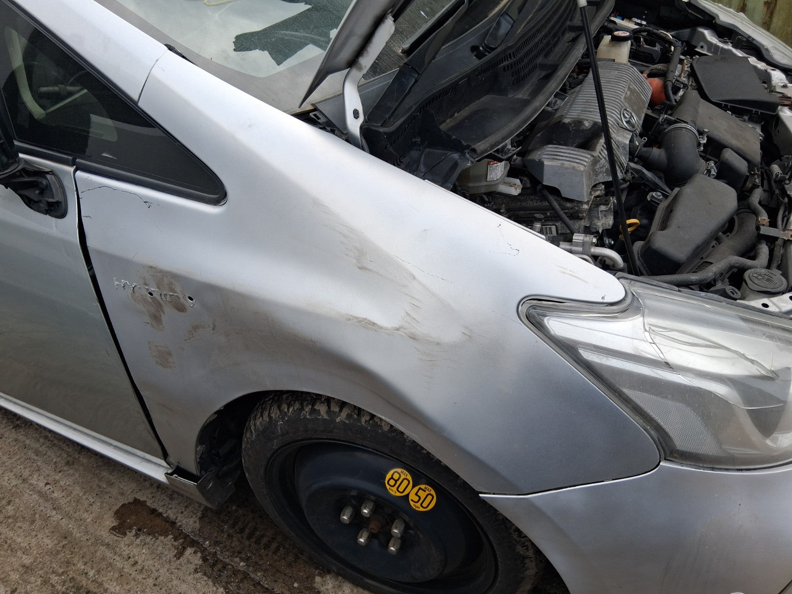 2018 TOYOTA PRIUS V PLUS XW40 OSF DRIVER SIDE FRONT RIGHT WING PANEL SILVER