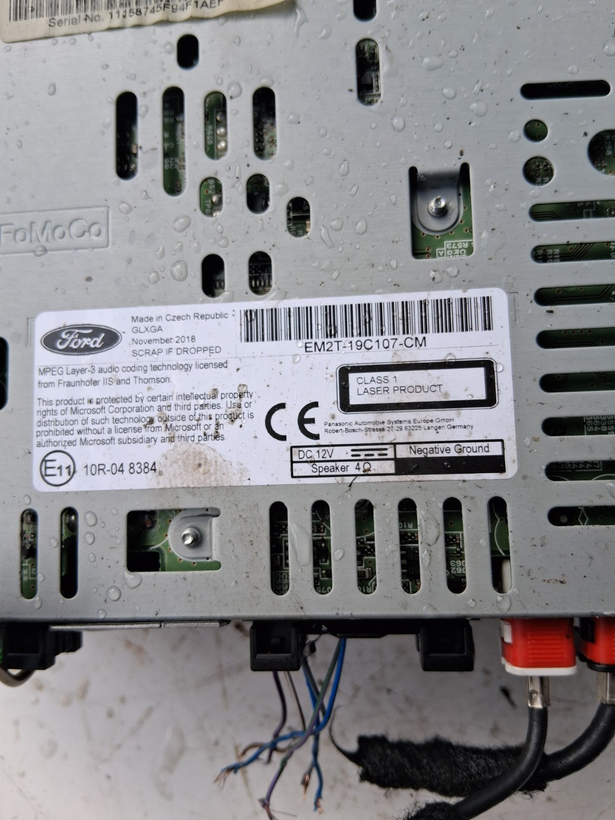 2019 FORD GALAXY MK4 RADIO CD HEAD UNIT EM2T19C107CM