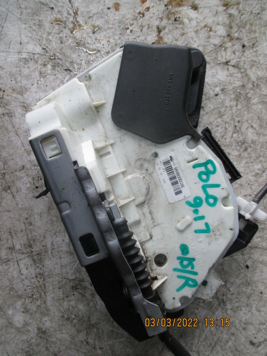 VW VOLKSWAGEN POLO 2017 OSR DRIVER SIDE REAR DOOR LOCK MECH 6R4839016E