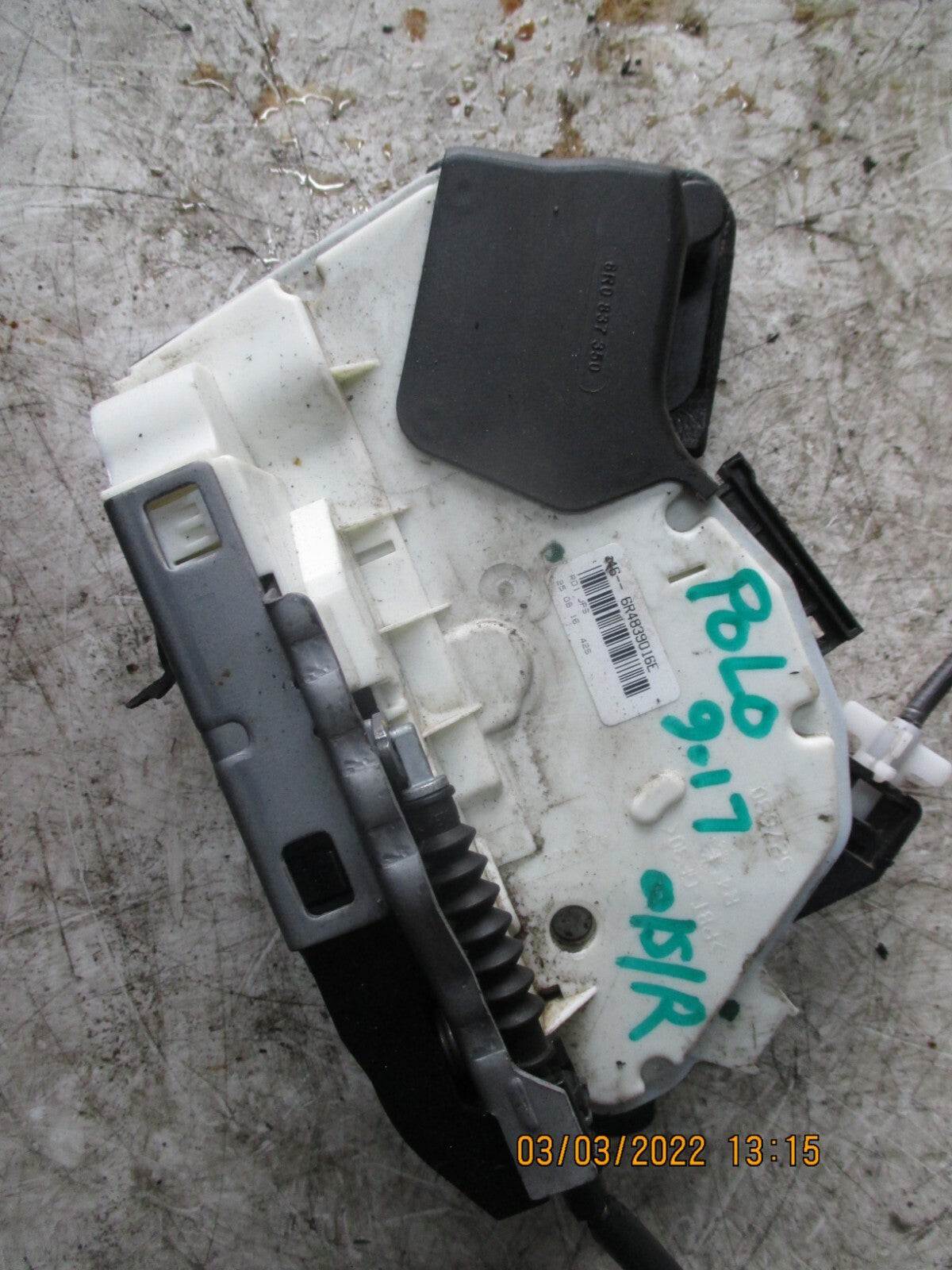 VW VOLKSWAGEN POLO 2017 OSR DRIVER SIDE REAR DOOR LOCK MECH 6R4839016E