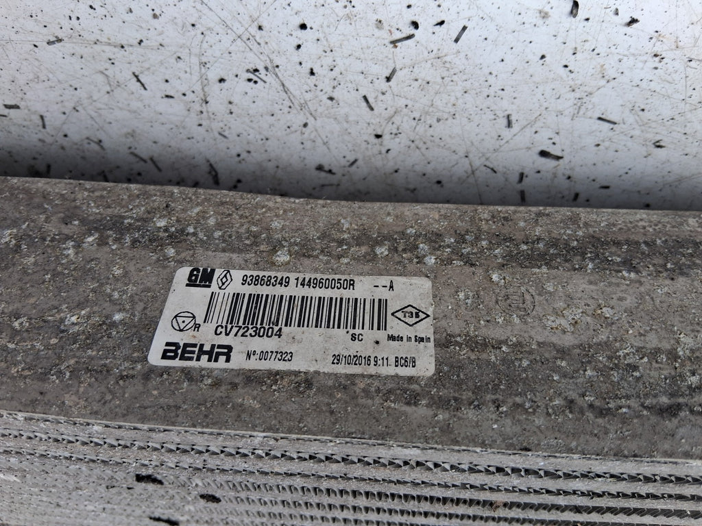 2016 VAUXHALL VIVARO MK2 1.6 CDTI DIESEL INTERCOOLER RADIATOR 144960050R