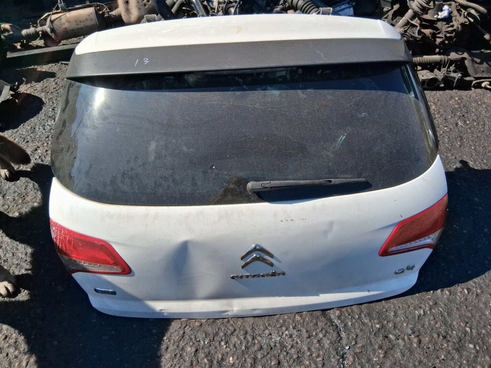 2013 CITROEN C4 MK2 COMPLETE REAR TAILGATE BOOTLID WHITE