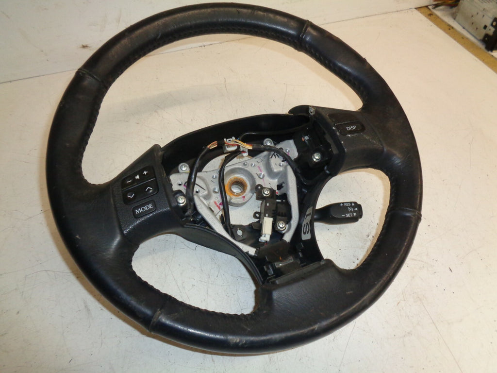 LEXUS IS 220 2008 3 SPOKE BLACK LEATHER STEERING WHEEL STEREO GS12002380