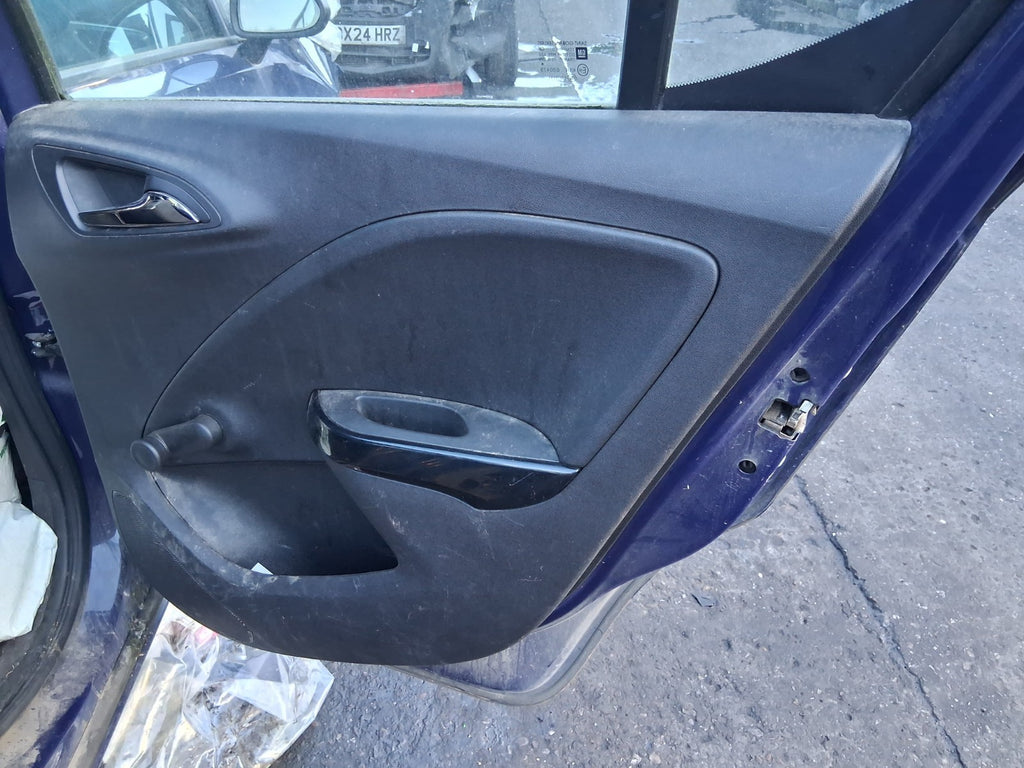 2016 VAUXHALL CORSA E OSR DRIVER SIDE REAR RIGHT COMPLETE DOOR BLUE