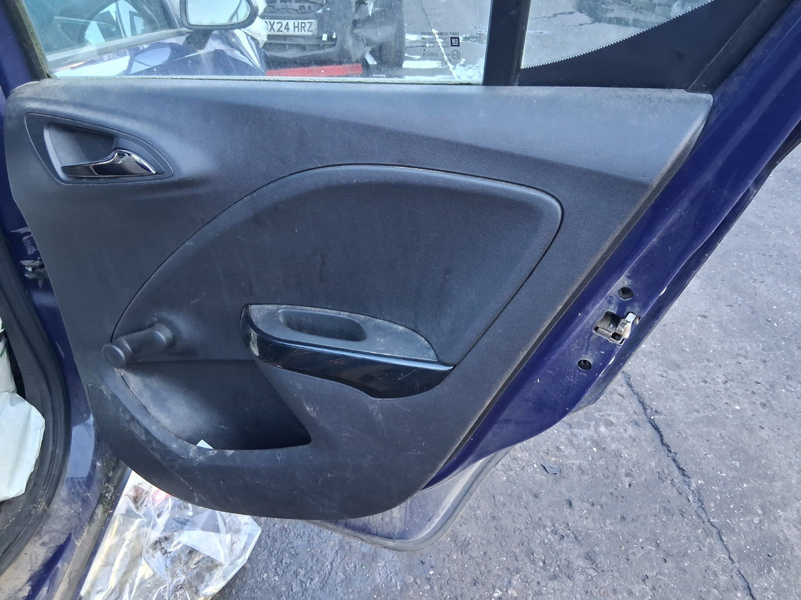 2016 VAUXHALL CORSA E OSR DRIVER SIDE REAR RIGHT COMPLETE DOOR BLUE