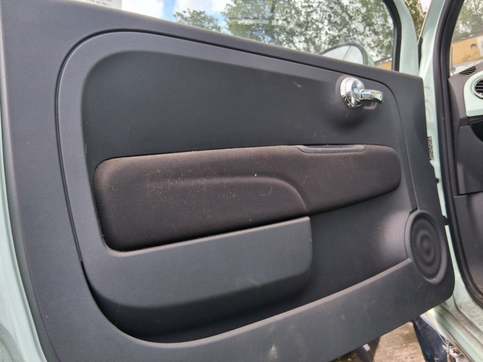 2015 FIAT 500 LOUNGE MK1 3 DOOR NSF COMPLETE FRONT LEFT DOOR OCEAN GREEN C175