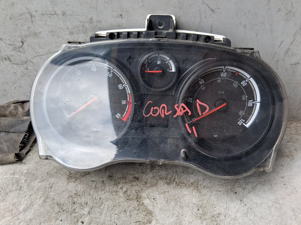 VAUXHALL CORSA D 2011 1.2 PETROL SPEEDO SPEEDOMETER INSTRUMENT CLUSTER 1303304