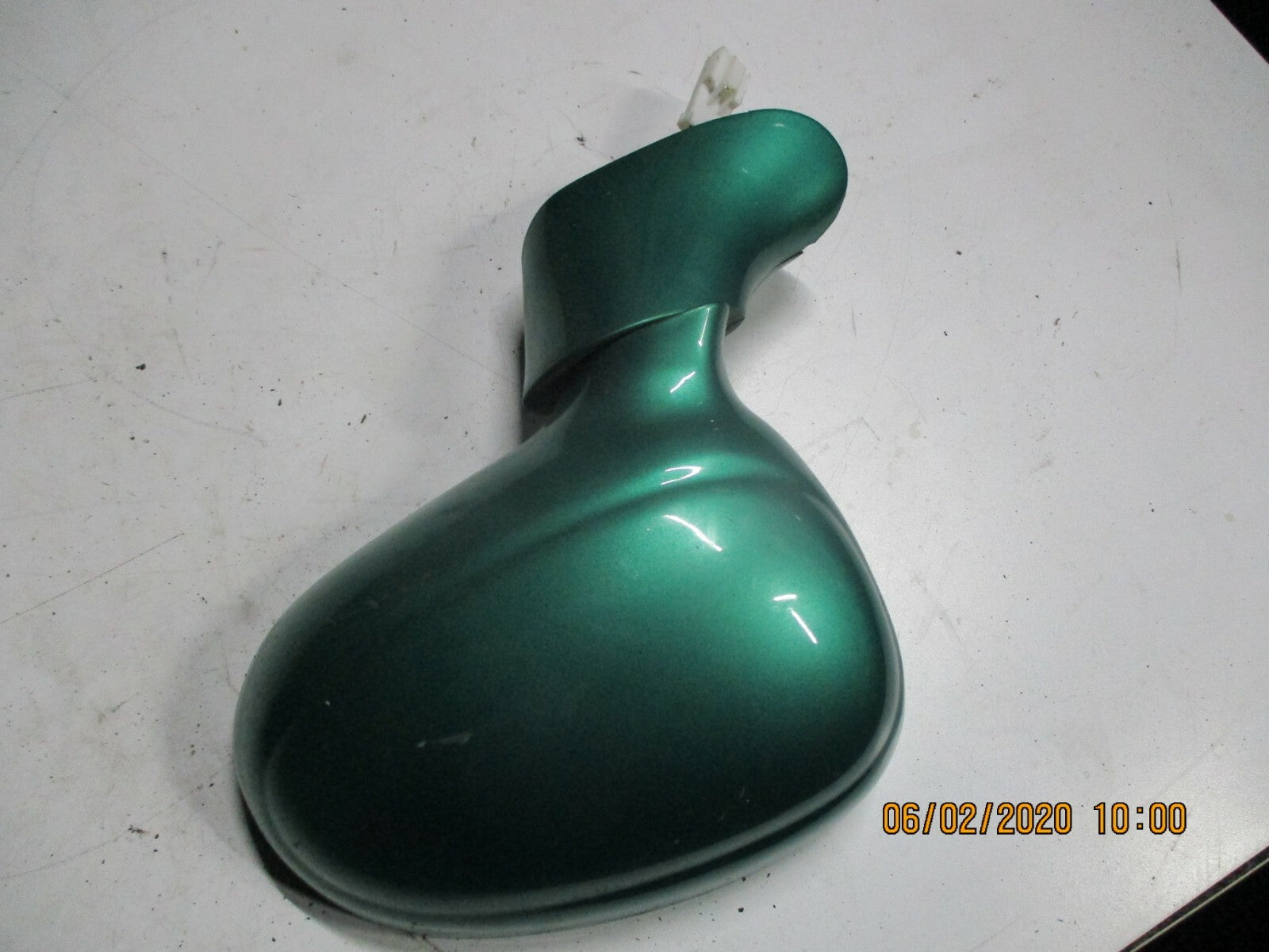 DAEWOO MATIZ 2004 NS PASSENGER SIDE MANUAL DOOR WING MIRROR IN GREEN