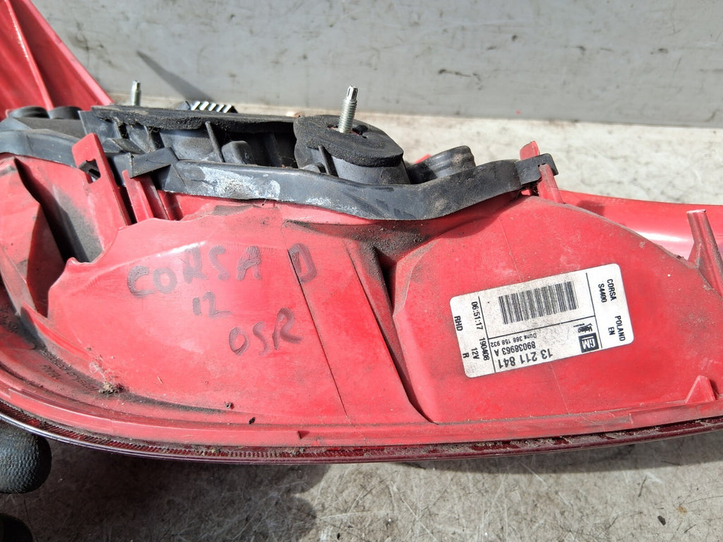 2012 VAUXHALL CORSA D OSR DRVER SIDE REAR RIGHT TAIL LIGHT 89038963A