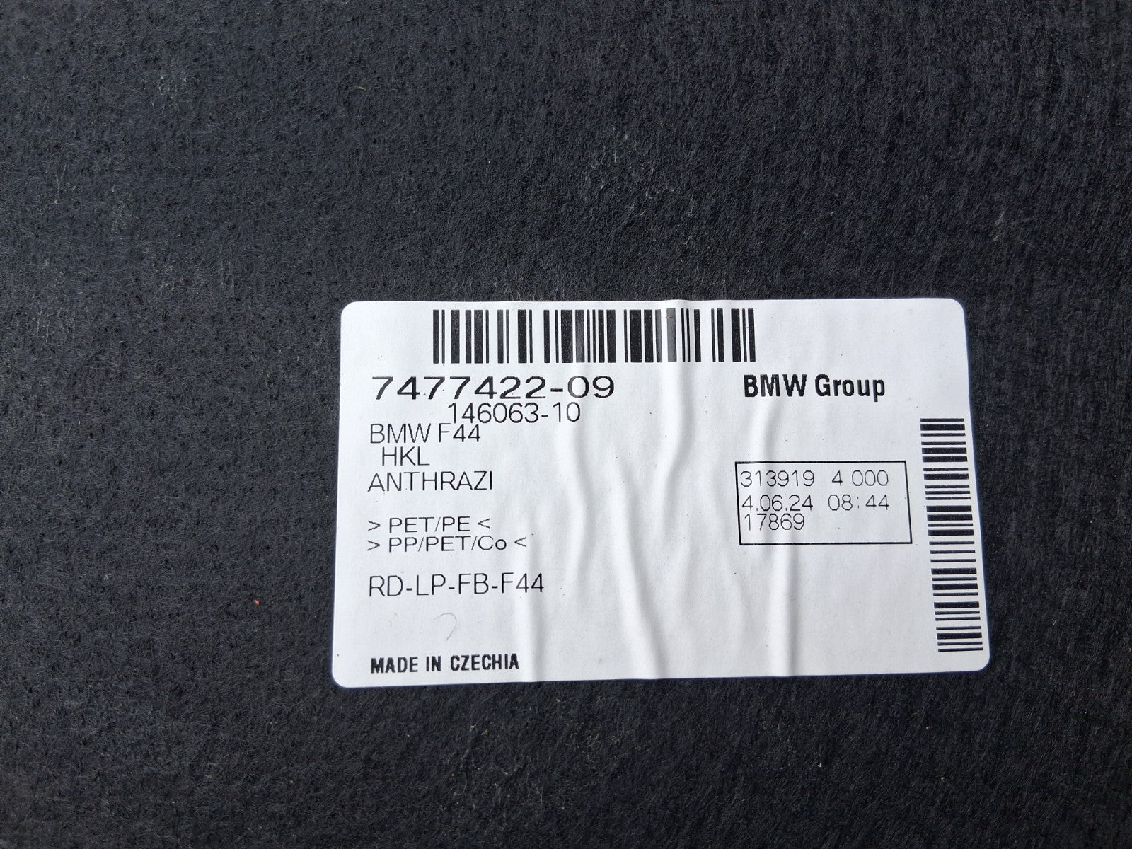 2024 BMW 2 SERIES F44 COUPE TAILGATE BOOTLID INTERIOR TRIM COVER PANEL 7477422