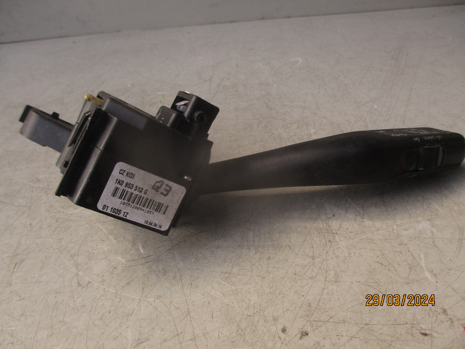 2010 SKODA OCTAVIA MK2 WIPER & INDICATOR CONTROL STALK ARM 01203516 01103512