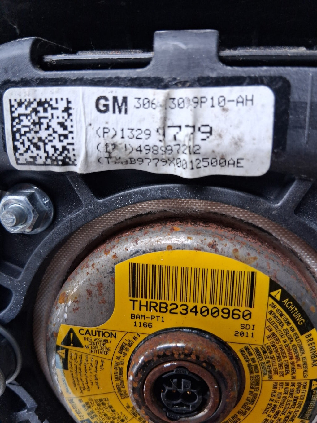 2012 VAUXHALL ASTRA J STEERING WHEEL SRS AIRBAG BLACK