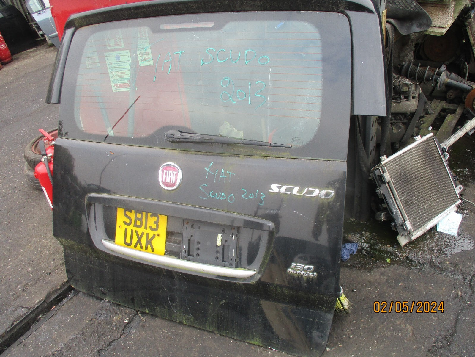 FIAT SCUDO 2013 MK2 REAR COMPLETE TAILGATE BOOTLID BLACK
