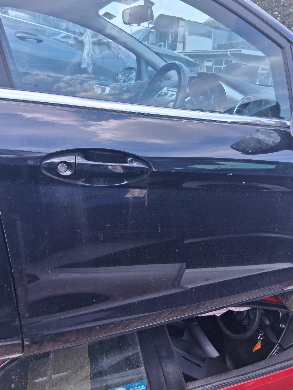 2012 FORD FIESTA MK7 5 DOOR OSF DRIVER SIDE FRONT RIGHT BARE DOOR BLACK