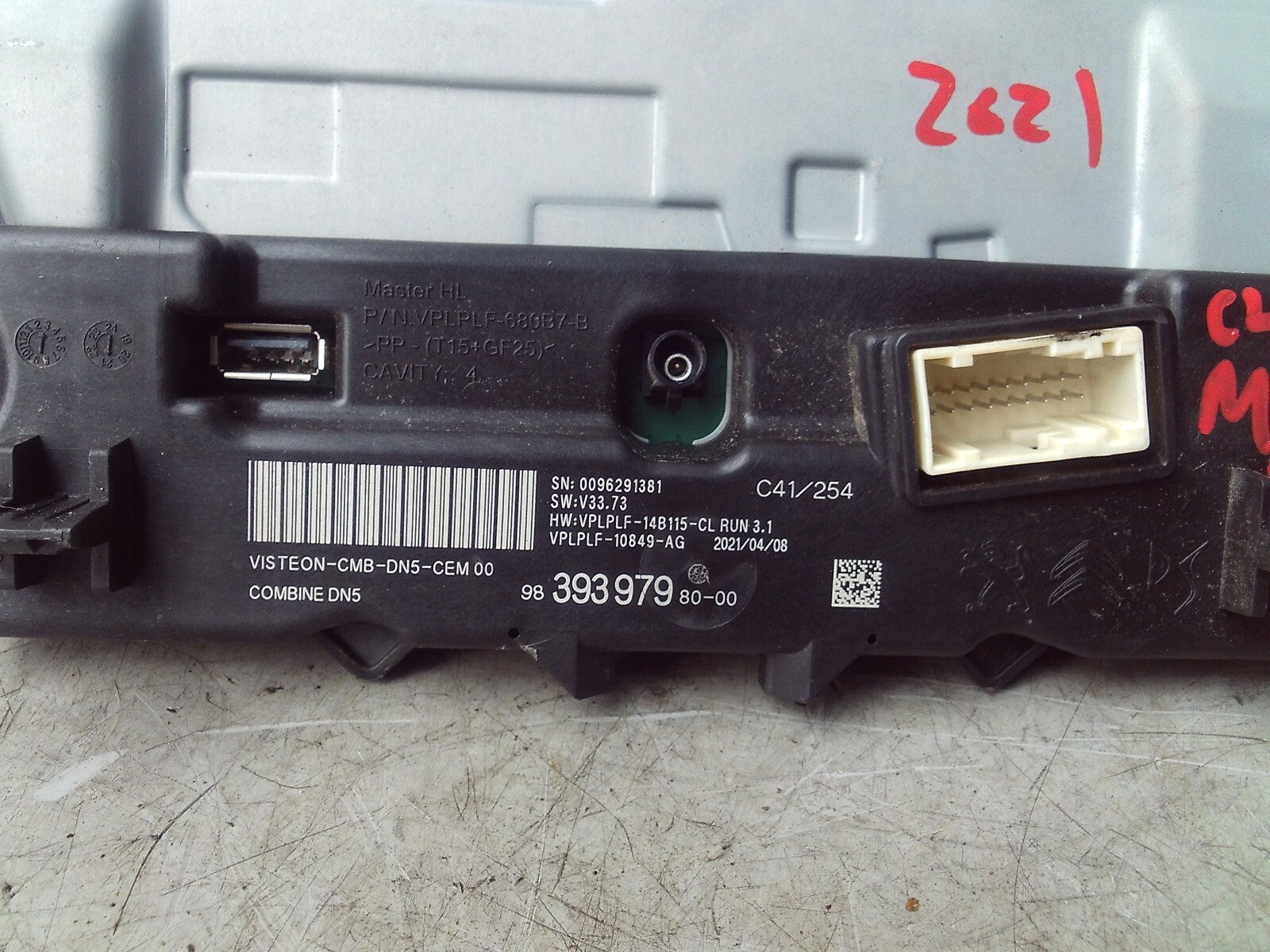 2021 CITROEN C4 MK3 INSTRUMENT CLUSTER SPEEDOMETER AUTOMATIC 9839397980