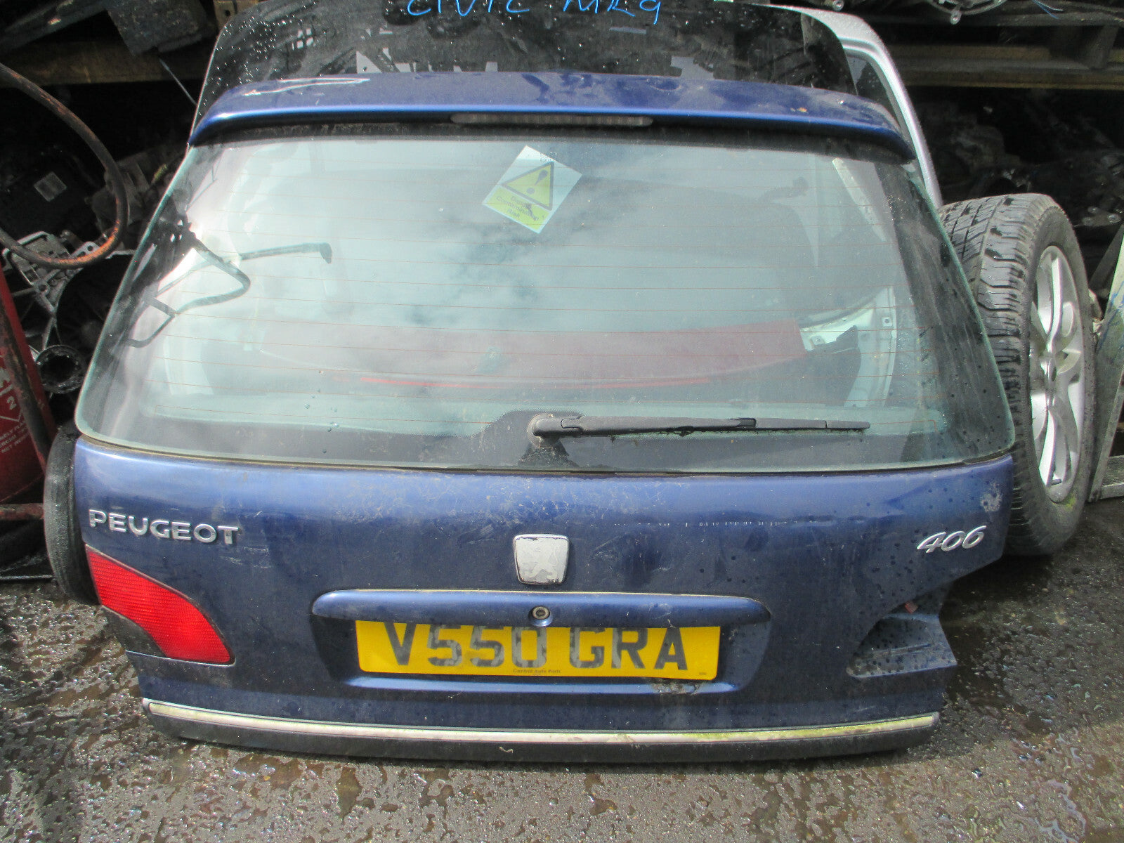 PEUGEOT 406 1996 ESTATE 2.0 DIESEL REAR COMPLETE TAILGATE BOOTLID BLUE
