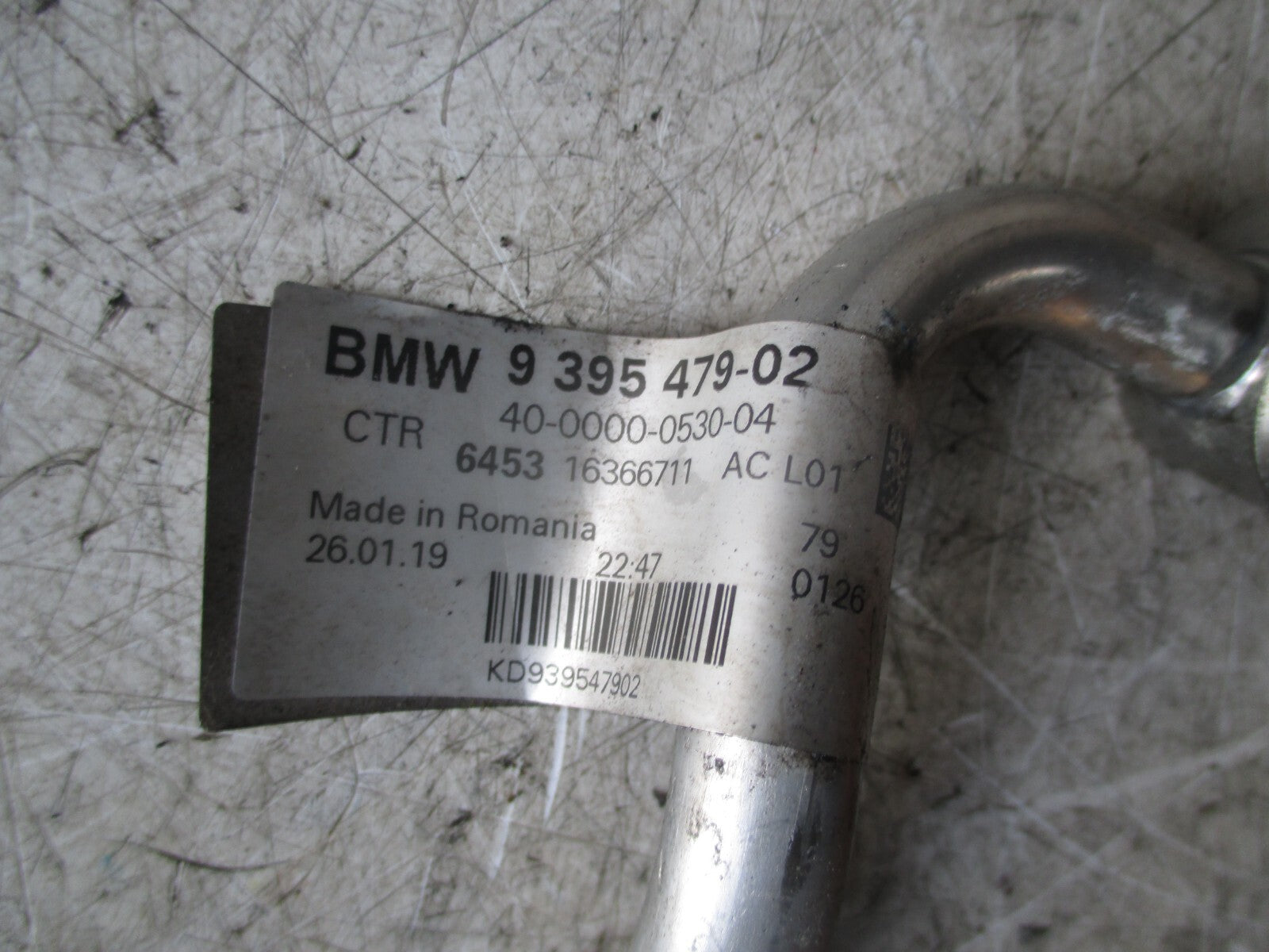 BMW G20 3 SERIES 2019 2.0 DIESEL AC AIR CONDITIONING PIPE HOSE 9395479