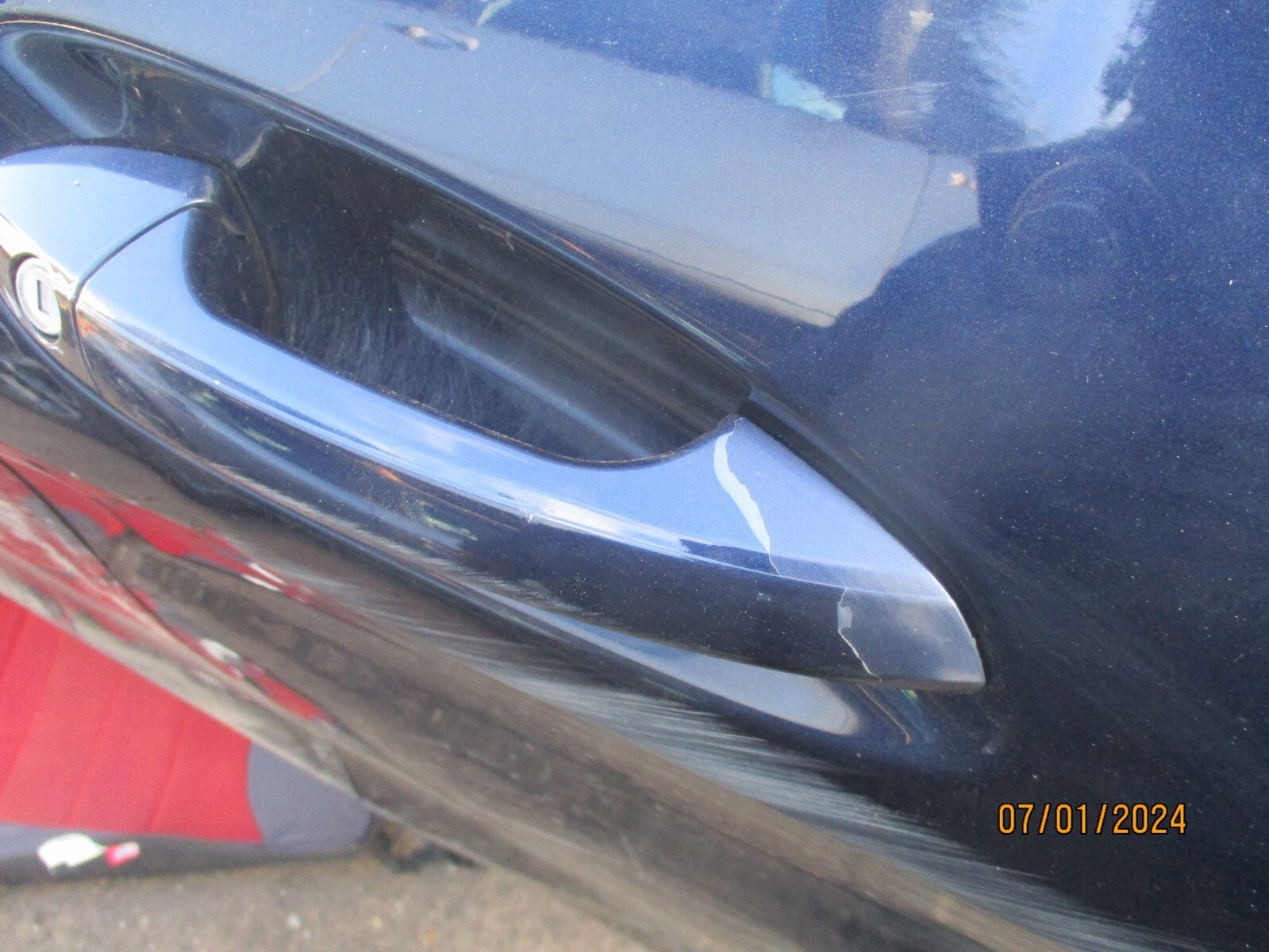 MERCEDES BENZ CLA 2016 C117 OSF DRIVER FRONT EXTERIOR DOOR HANDLE LUNAR BLUE 890