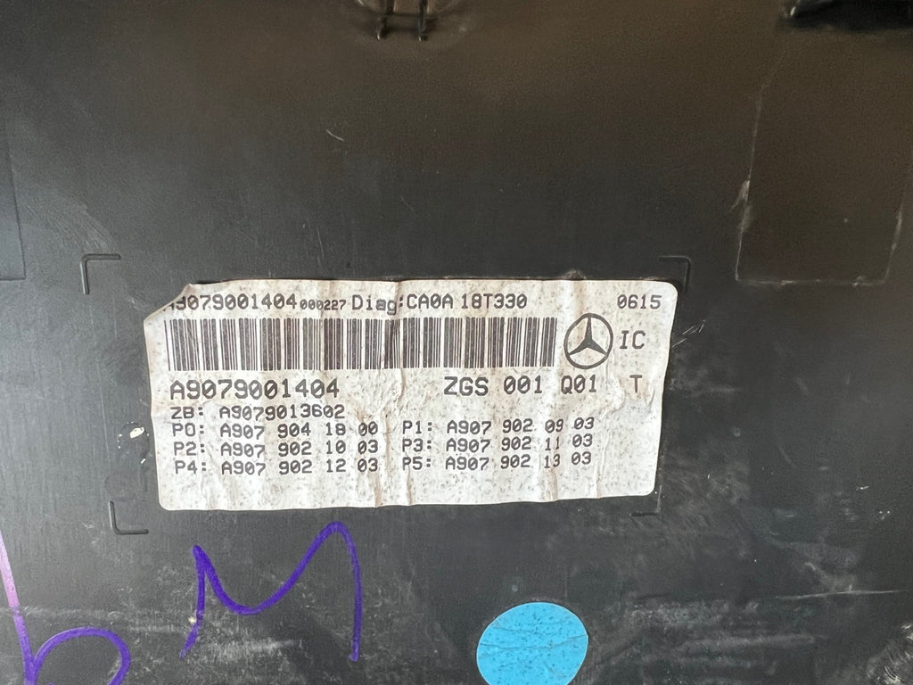 2019 MERCEDES SPRINTER W907 2.1 FWD MANUAL SPEEDO CLUSTER A9079001404
