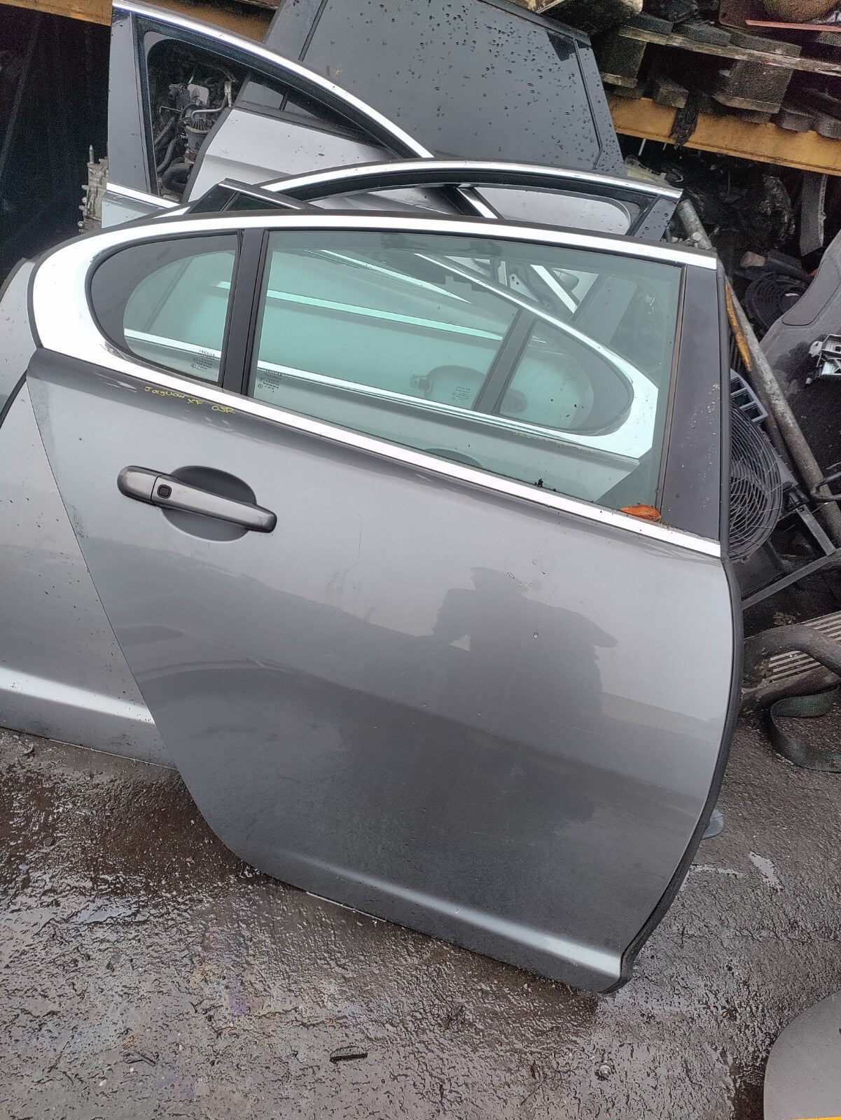 2009 JAGUAR XF X250 OSR DRIVER SIDE REAR COMPLETE DOOR SILVER