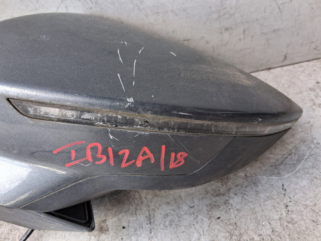 SEAT IBIZA MK5 2018 6F KJ NS PASSENGER SIDE LEFT WING MIRROR GREY