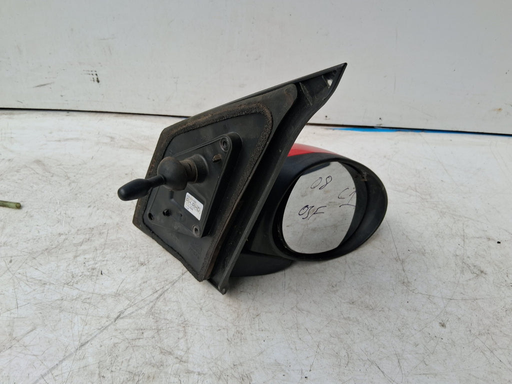 2008 CITROEN C1 MK1 OSF DRIVERSIDE FRONT MANUAL WING MIRROR RED 879100H020