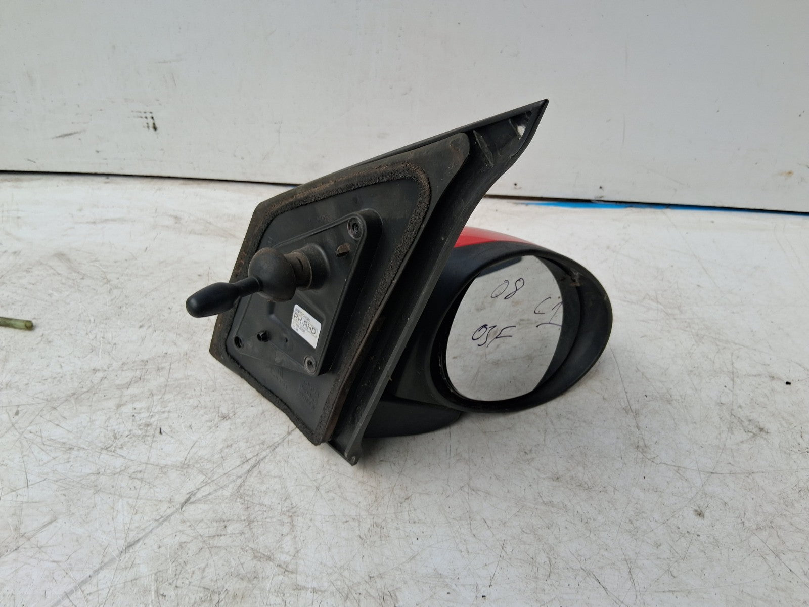2008 CITROEN C1 MK1 OSF DRIVERSIDE FRONT MANUAL WING MIRROR RED 879100H020