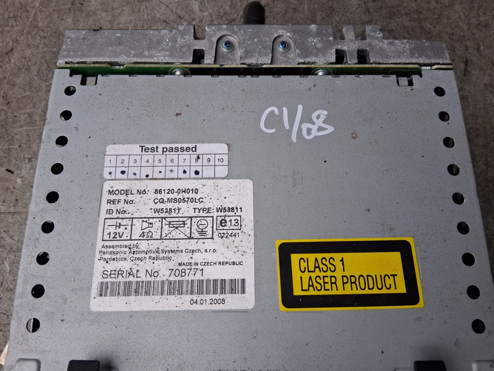 2008 CITROEN C1 3 DOOR RADIO STEREO MULTIMEDIA HEAD UNIT 861200H010