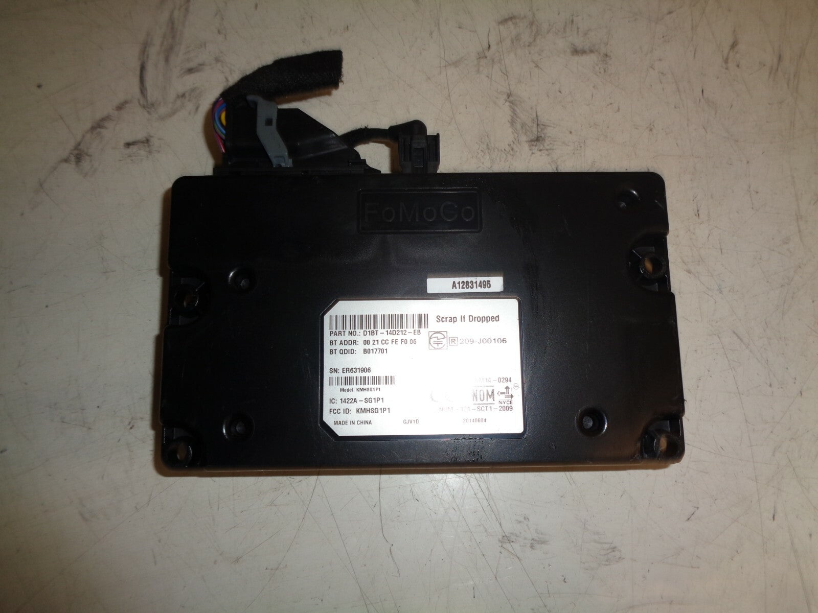 FORD FIESTA MK7 2017 BLUETOOTH CONTROL MODULE UNIT D1BT14D212EB