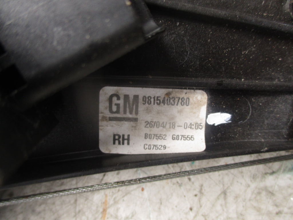 2018 VAUXHALL GRANDLAND X OS DRIVER SIDE REAR WINDOW MOTOR REGULATOR 9815404280