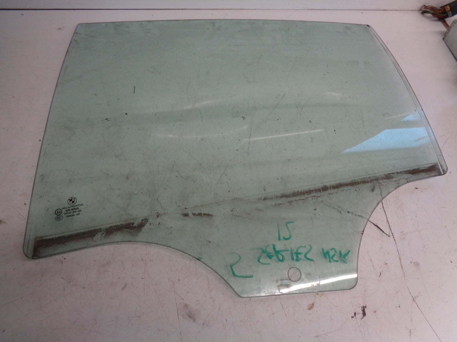 BMW 5 SERIES 2012 F10 NSR PASSENGER SIDE REAR DOOR WINDOW GLASS