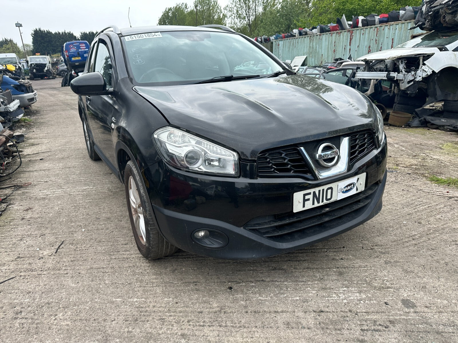 2010 NISSAN QASHQAI J10 +2 PLUS 2 OSR DRIVER SIDE REAR DOOR COMPLETE BLACK Z11G