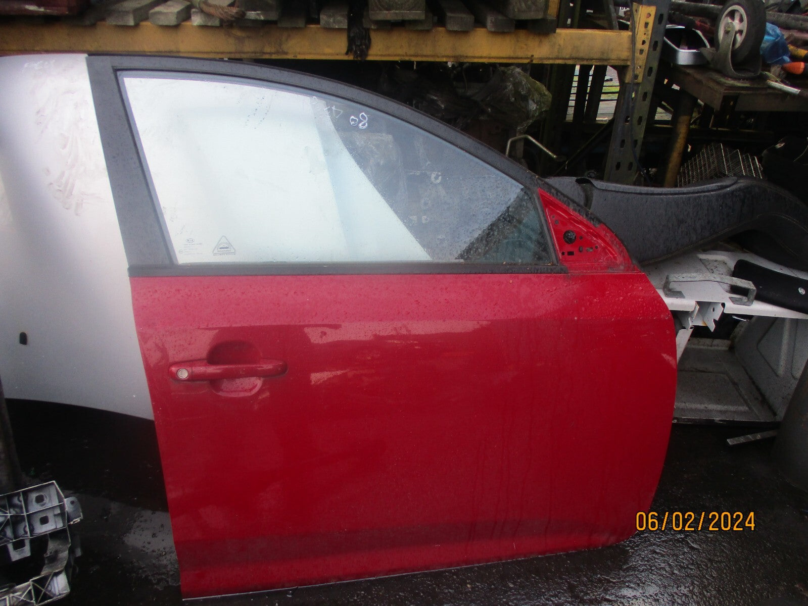 KIA CEED MK1 2008 OSF DRIVER SIDE FRONT COMPLETE DOOR RED
