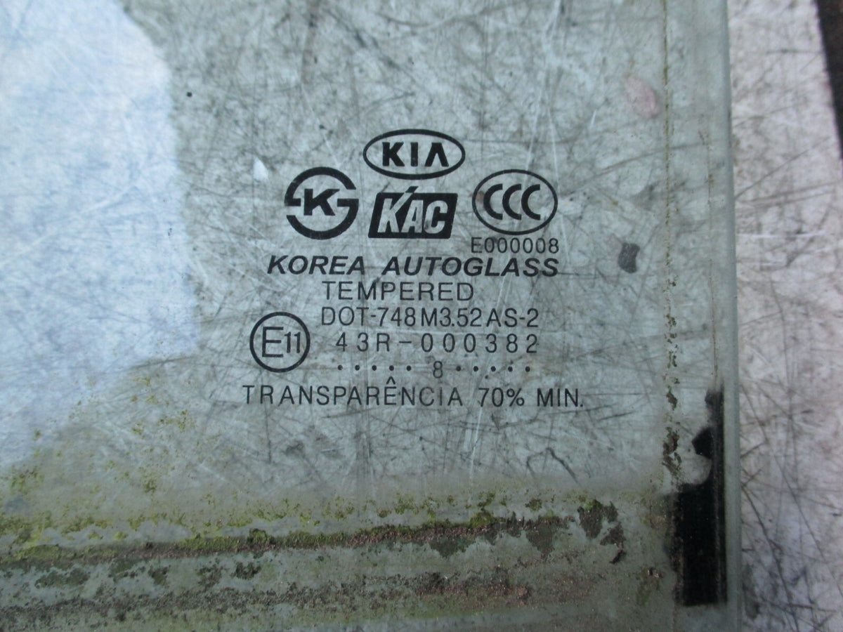 KIA SORENTO 2008 MK1 NSR REAR PASSENGER SIDE WINDOW GLASS