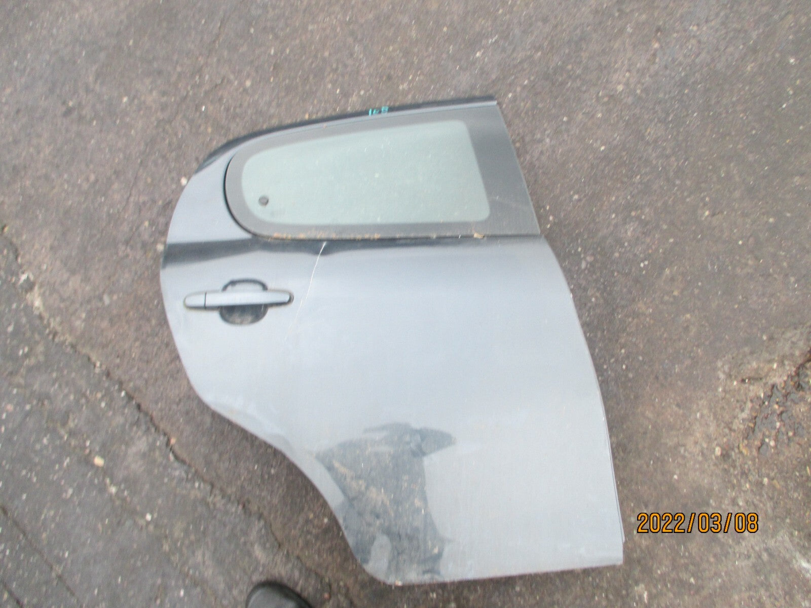 PEUGEOT 108 2017 OSR REAR DRIVER SIDE RIGHT SIDE GREY COMPLETE DOOR DAMAGED