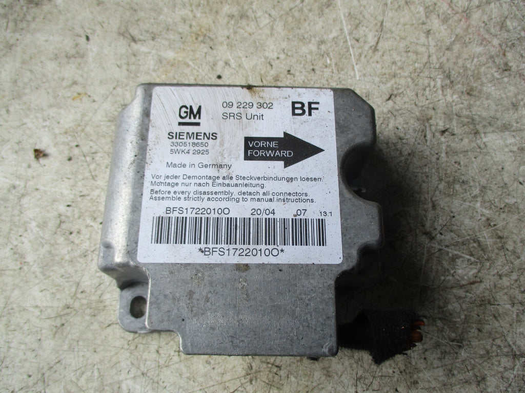 VAUXHALL ASTRA G 2004 ECU ENGINE CONTROL MODULE 09229302