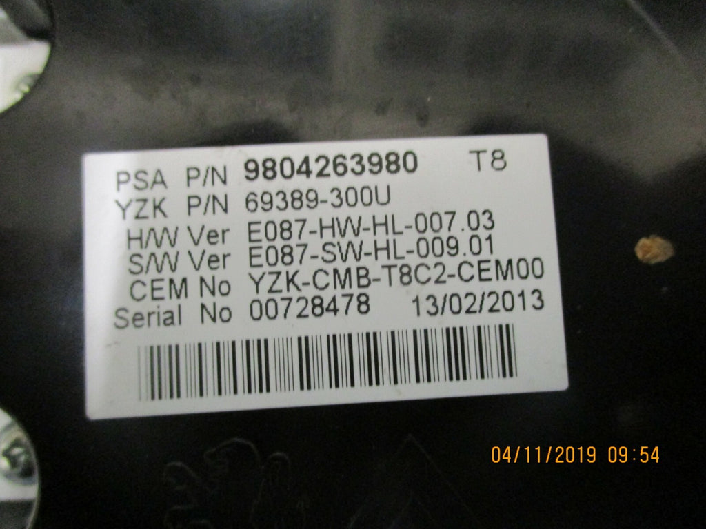 PEUGEOT 3008 2010 2.0 HDI DIESEL SPEEDO CLOCKS INSTRUMENT CLUSTER 9677785180