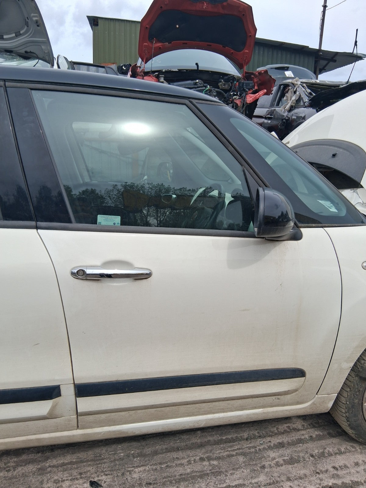 2019 FIAT 500L URBAN OSF DRIVER SIDE FRONT BARE DOOR WHITE BIANCO GELATO 934/A
